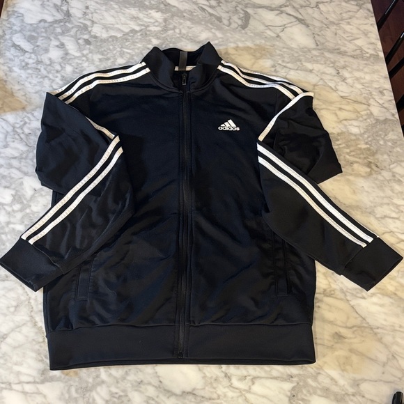 adidas Other - Adidas Black Tricot Jacket with White Accents